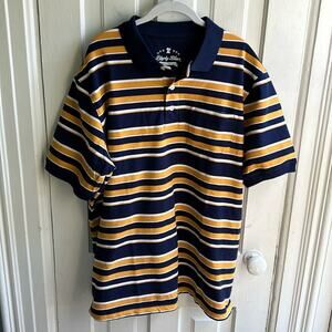 Liberty Blues Blue and Yellow Stripped Polo